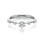 Pierścionek białe złoto z diamentami